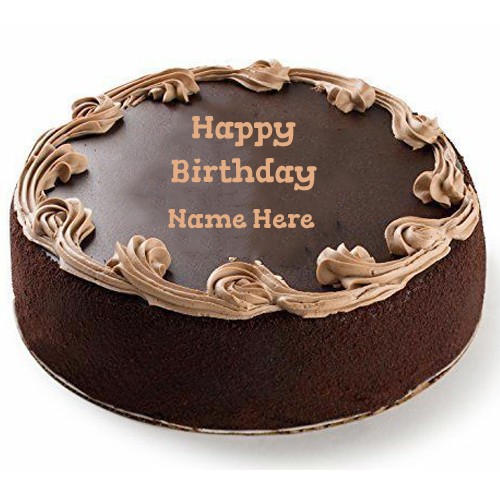 Write Name On Chocolate Fudge Birthday Cake