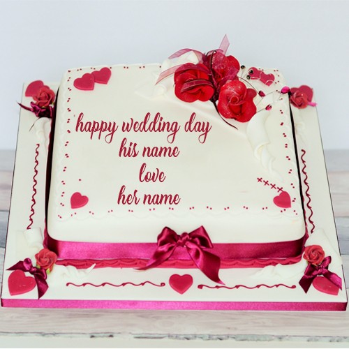 Happy Wedding Day Cake With Name