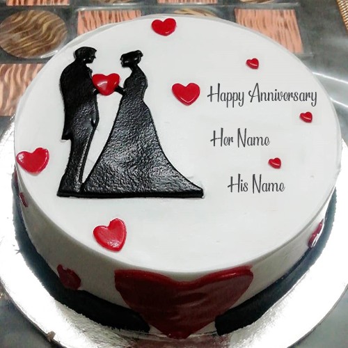 Marriage Anniversary Couple Cake With Name