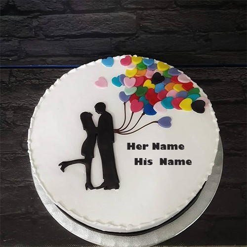 Happy Anniversary Little Love Shape Cake With Photo & Name Edit