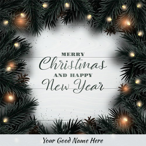 Write Your Name On Merry Christmas And Happy New Year 2025 Background