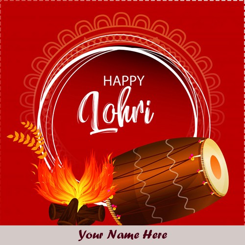 Happy Lohri 2025 Greeting Cards With Name