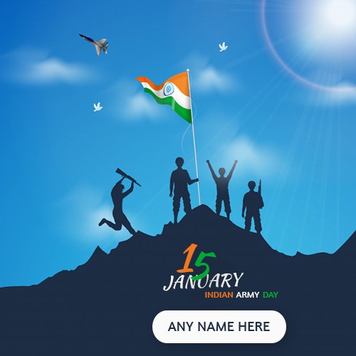 15 January Indian Army Day Wishes Image with Name