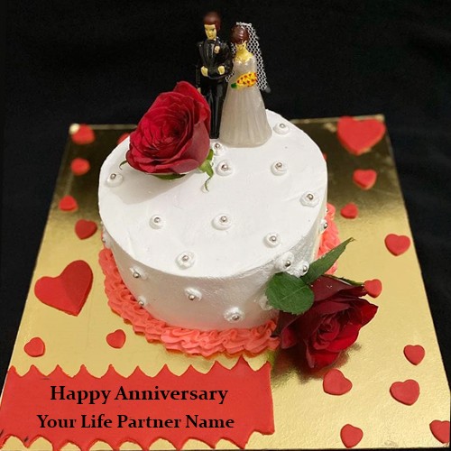 Anniversary Wishes Cake With Name