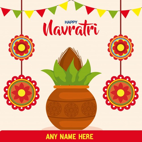 Write Your Name On Happy Navratri 2024 Status