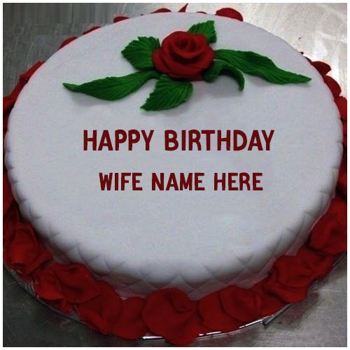 Birthday Cake Wishes With Name For Wife
