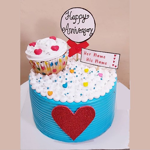 Name Editor Happy Anniversary Di And Jiju Cake
