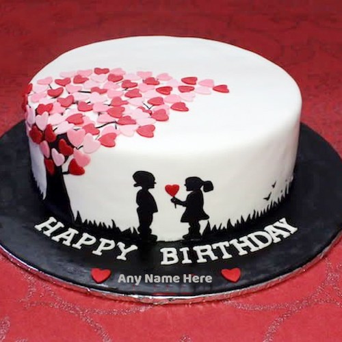 Create Name On Birthday Love Cake Photo