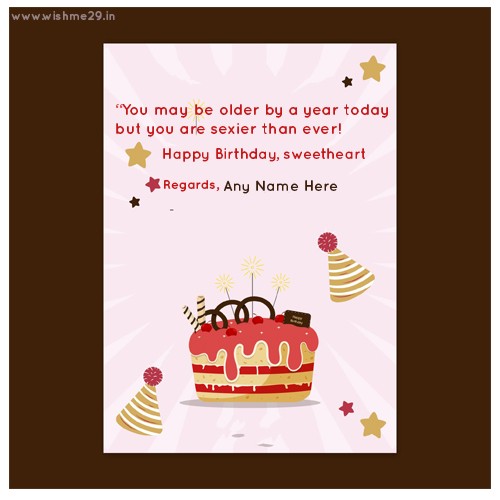 Happy Birthday Wishes Card With Name For Wife