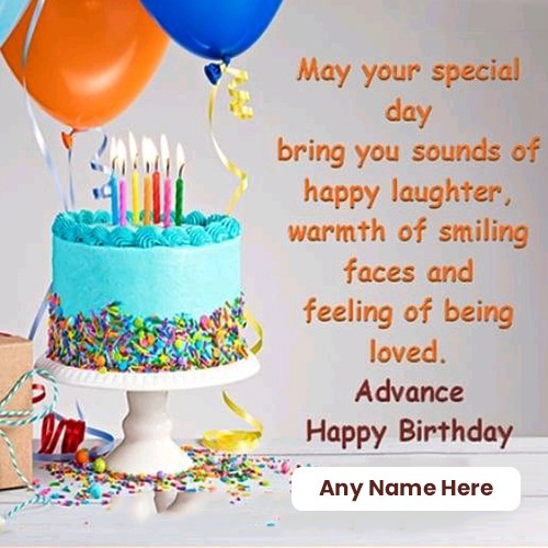 Birthday Cake Card Images With Name Writing