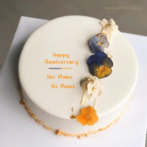 Flower Anniversary Cake Pictures With Name Download