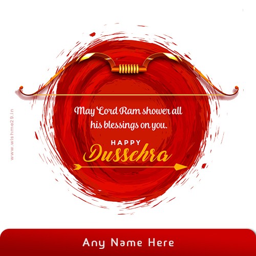 Dussehra Dasara Vijayadashami 2024 Greeting Card With Name Editor