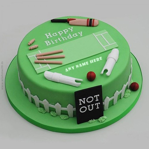 Happy Birthday Cricket Theme Cake Images With Name