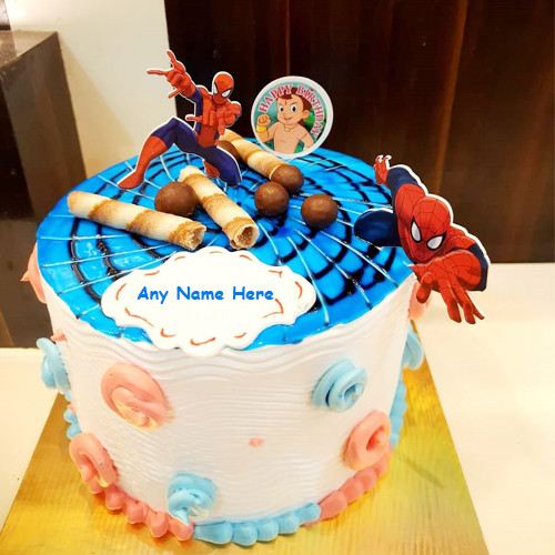 Spiderman Birthday Cake Images With Name Edit