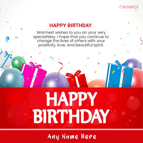 Create Happy Birthday Card With Name For Wife