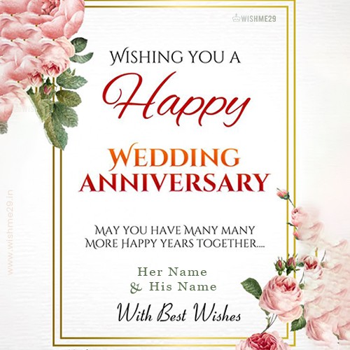 Marriage Anniversary Card With Couple Name Download