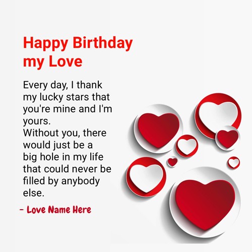 Create Your Name On Happy Birthday My Love Status