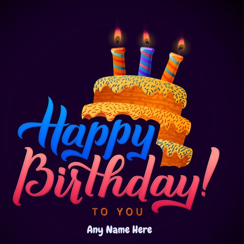 Write Name On Birthday Wishes Cake With Candles