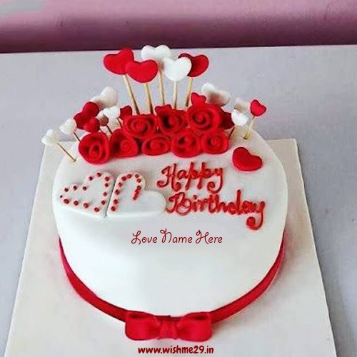 Love Couple Birthday Cake With Name