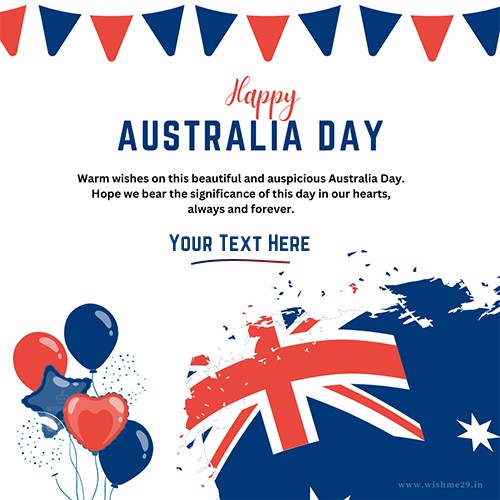 Write Your Name On Australia Day 2024 Card Greetings