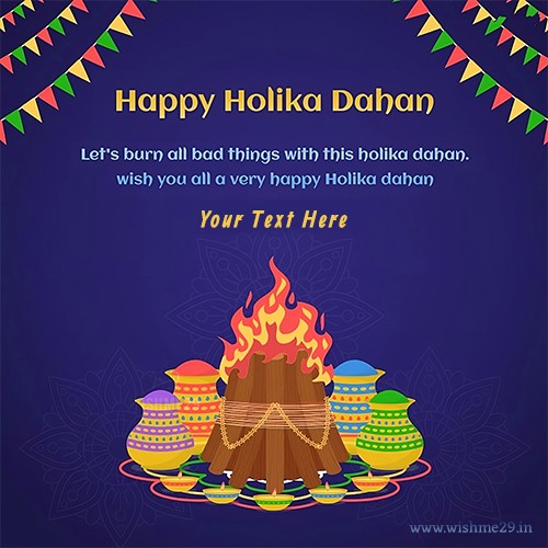Write Name On Holika Dahan 2024 Images With Quotes In English