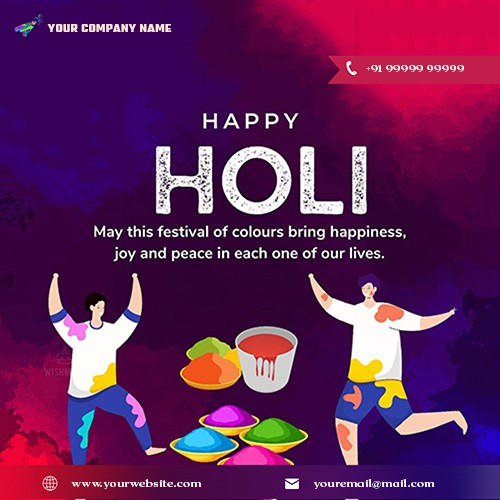 Holi Images With Company Name And Logo