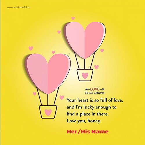 Write Your Couple Name On Love Heart Card Online