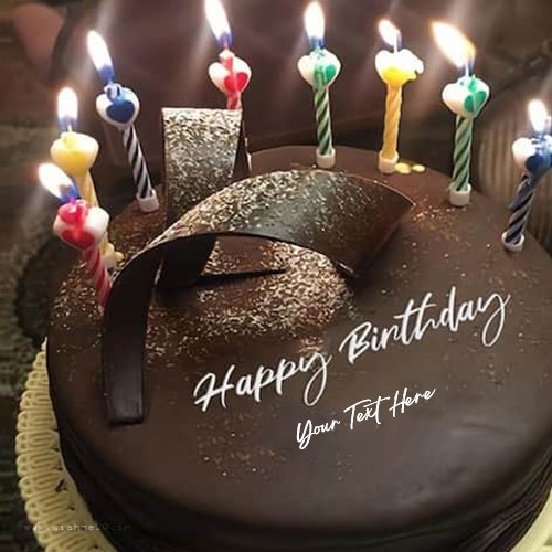 Birthday Chocolate Cake With Candles Online Name Edit