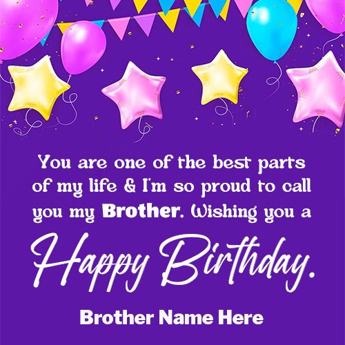 Happy Birthday Brother Wishes Quotes Message With Name In English