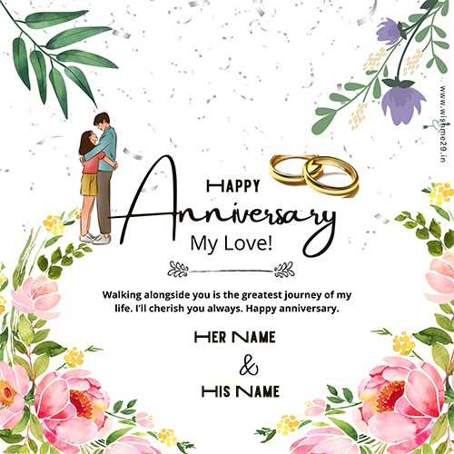 Online Anniversary Card Maker With Couple Name
