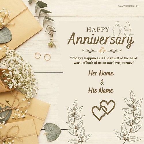 Wedding Anniversary Wishes Card For Couple With Name