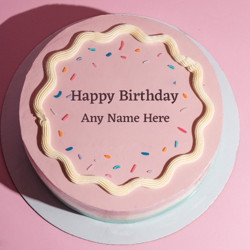Happy Birthday Pink Cake With Name