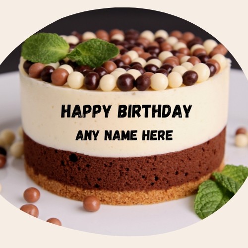 Chocolate Vanilla Birthday Cake Images With Name