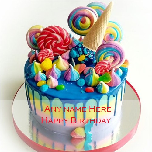Candyland Lollipop Birthday Cake Images With Name