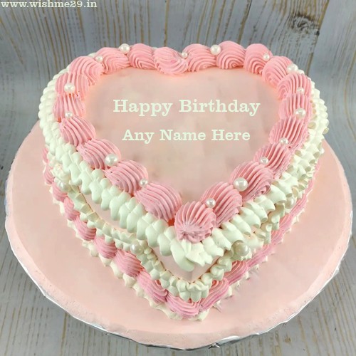 Retro Heart Birthday Cake With Name Images Download