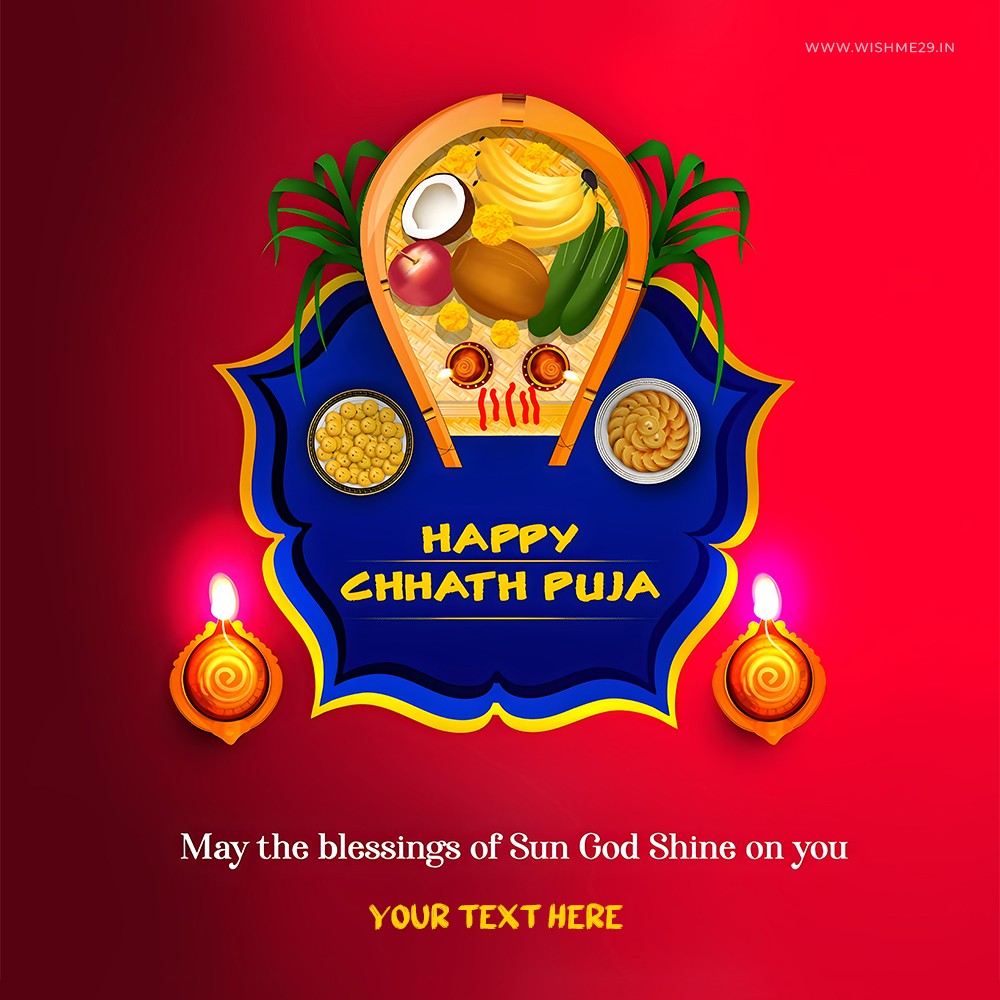 Customizable Chhath Puja Good Morning Wishes With Name Editor