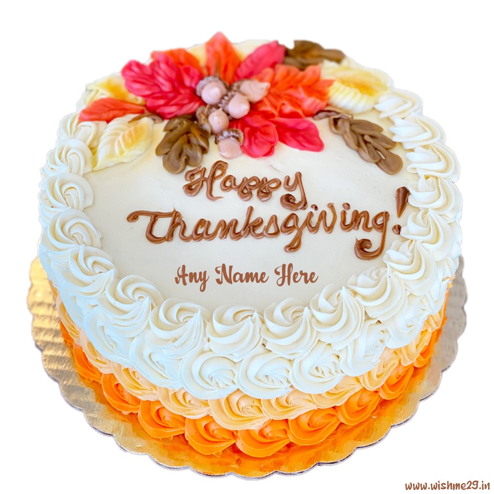 Swirly Rose Thanksgiving Cake Images With Name Free