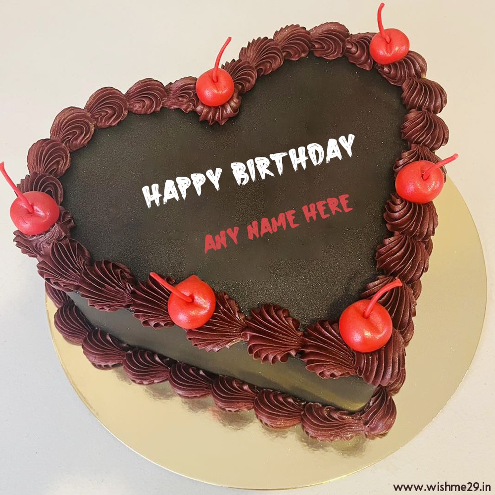 Birthday Heart Shape Chocolate Cake Pictures With Name