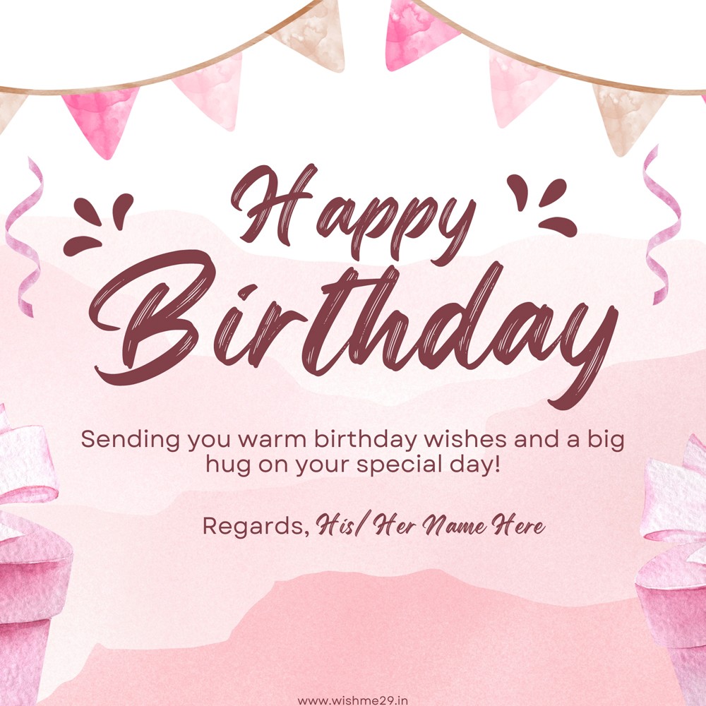 Birthday Greeting Card With Name And Pics Edit