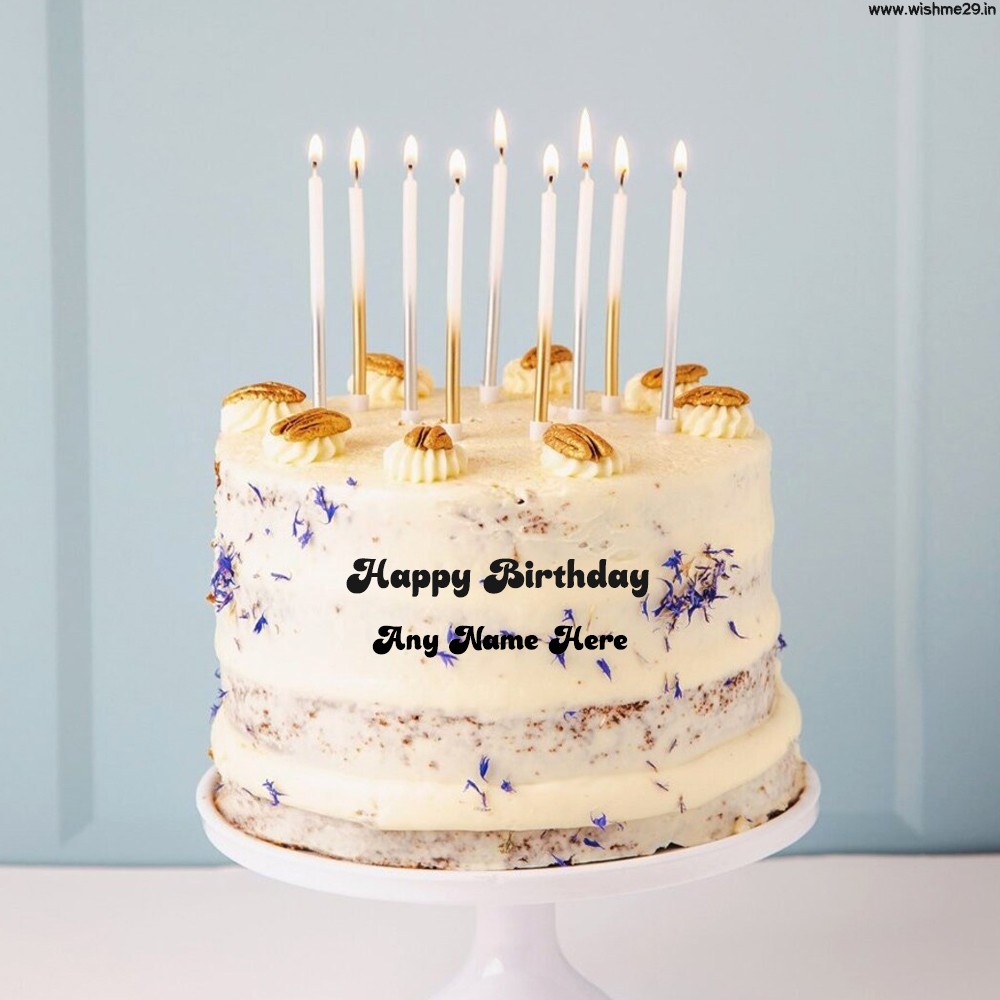 Birthday Topper Cake With Candles Online Name Edit