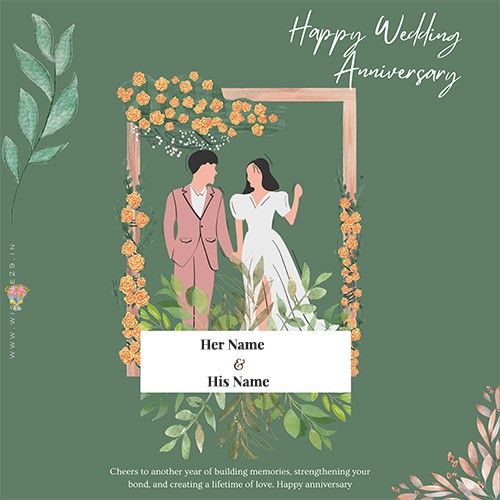 Wedding Anniversary Wishes Card With Picture And Name Edit