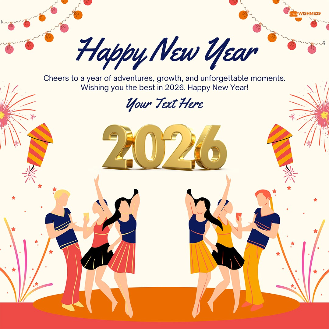 Happy New Year 2026 Digital Greeting Card Maker With Name