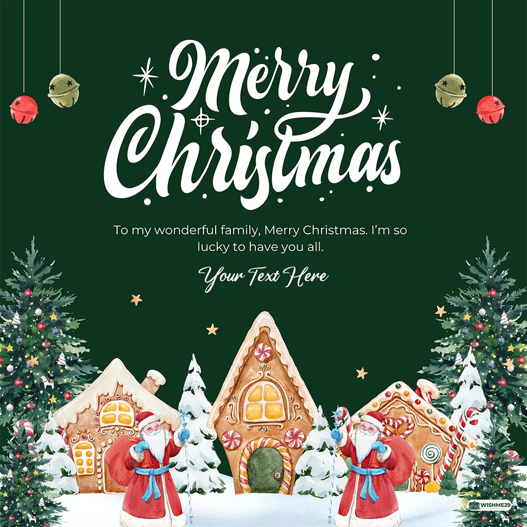 Custom Name Merry Christmas 2026 Greeting Card With Santa Claus