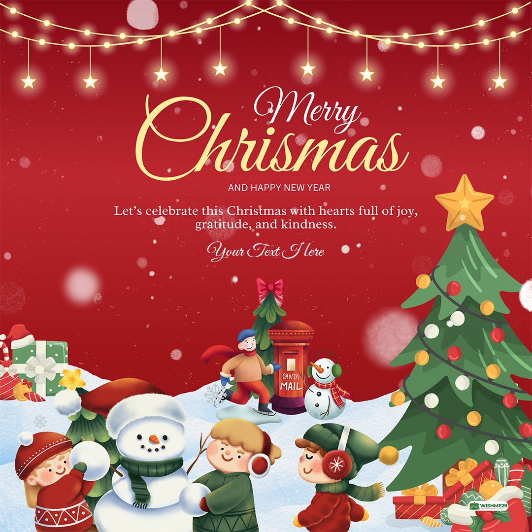 Merry Christmas 2026 And Happy New Year 2026 Card Message With Name