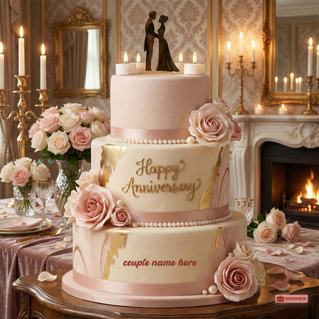 Wedding Anniversary Wishes For Couple Cake With Name