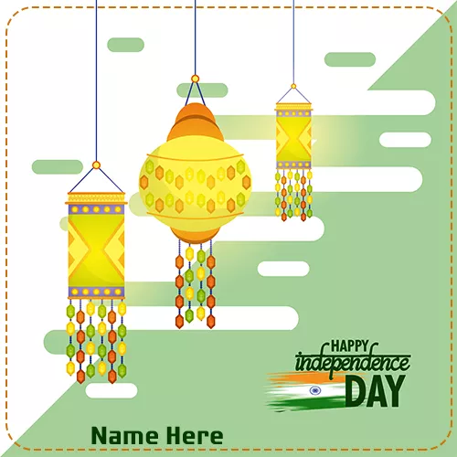 Write name on 15 august 1947 independence day cards messages
