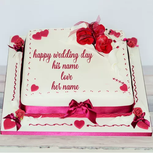 Happy Wedding Day Cake With Name