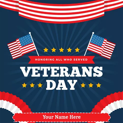 Veterans Day Greeting Cards With Name