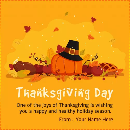 Thanksgiving Day Greetings Images with Name Edit