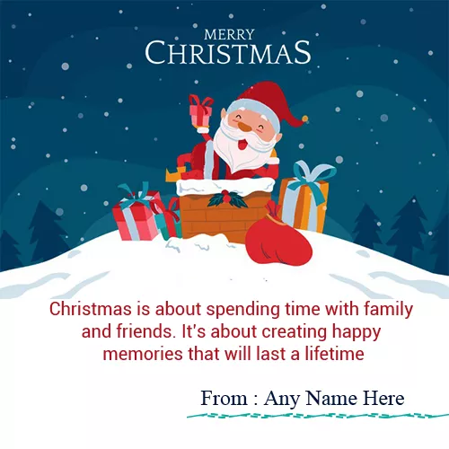 Christmas Festive Season Greeting Cards with own Name Edit